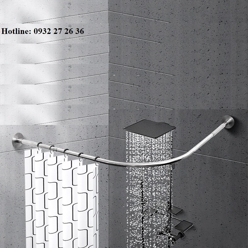 Thanh Treo Rèm Nhà Tắm, Hình Cong Chữ L, Bằng Inox Không Gỉ